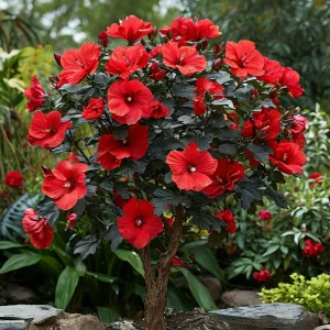 Гибискус Миднайт Роуз купить по цене от 269р. в интернет-магазине «Посадика» с доставкой почтой в в Певеке и по всей России – [изображение №1].